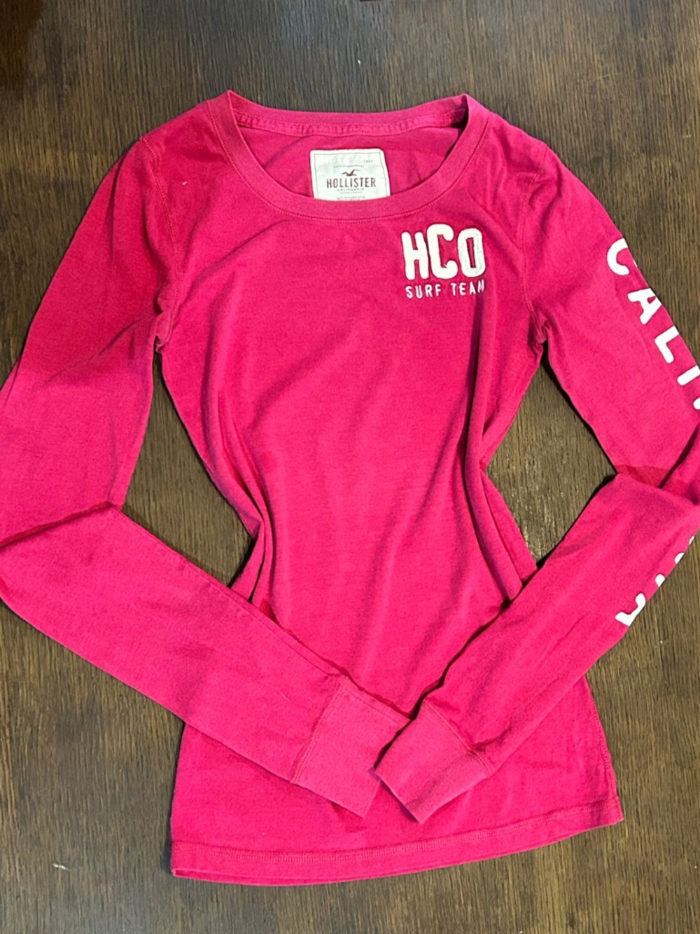 Hollister Pink Crewneck California long sleeve Tee